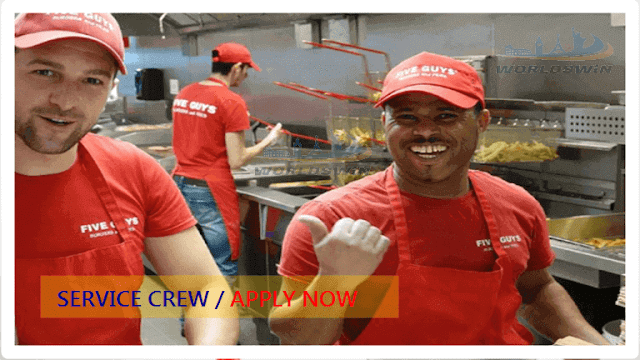 Apply as crew member worker in fast food and restaurant 