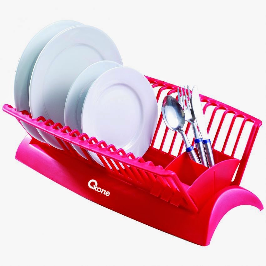 OX 973 Rak Piring Mini  Dish Rack Oxone Merah Pink 