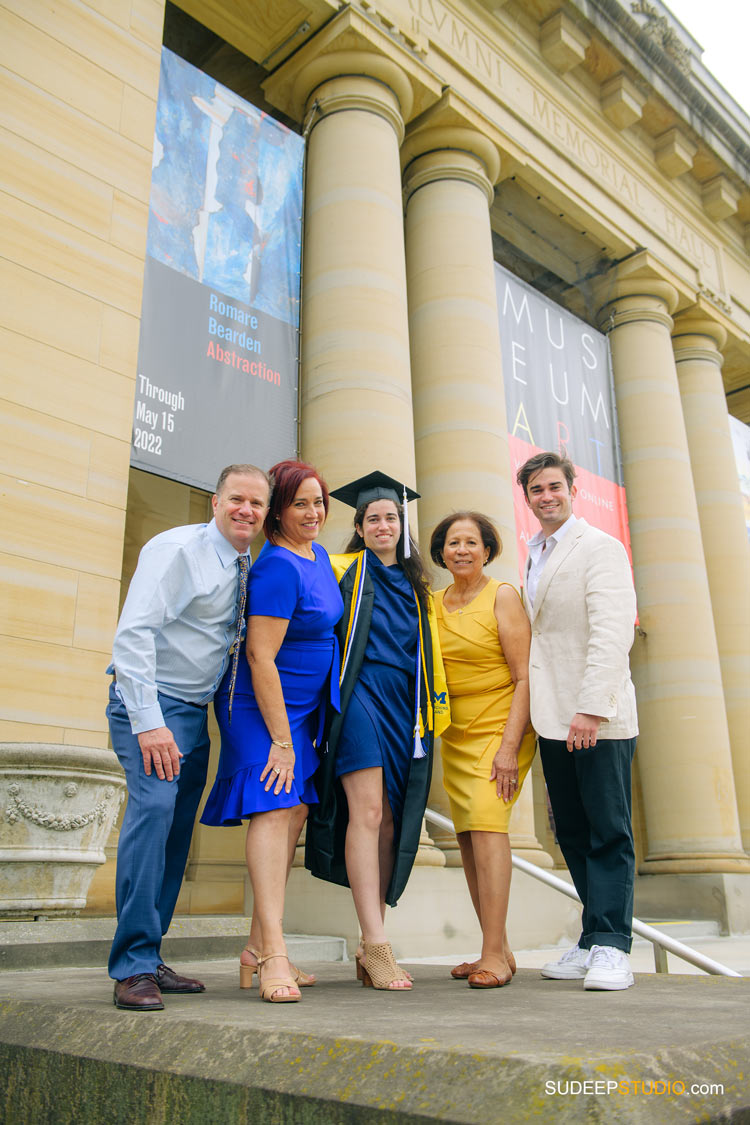 University of Michigan LSA Ross College Graduation Pictures with Family at Central Campus by SudeepStudio.com Ann Arbor University Graduation Photographer