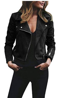 Dongtu Women Casual Long Sleeve Turn-Down Collar Zipper Short Outwear Slim Casual Jackets