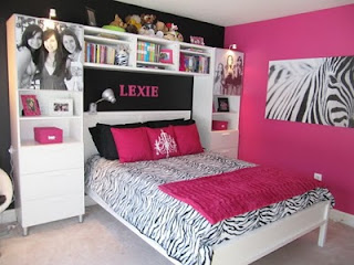 black and white bedroom