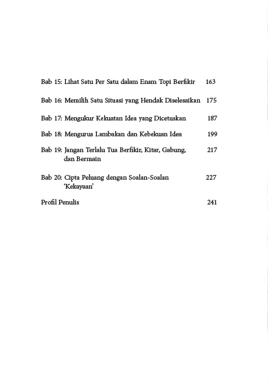 Buku Seni Berfikir Kreatif Untuk Bisnes dan Hidup