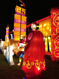 Silk road larger than life-size human figures and ship as lanterns