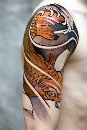 Amazing Art of Shoulder Japanese Tattoo Ideas With Koi Fish Tattoo Designs 