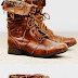 AEO Lace-Up brown color long pure leather made Boot