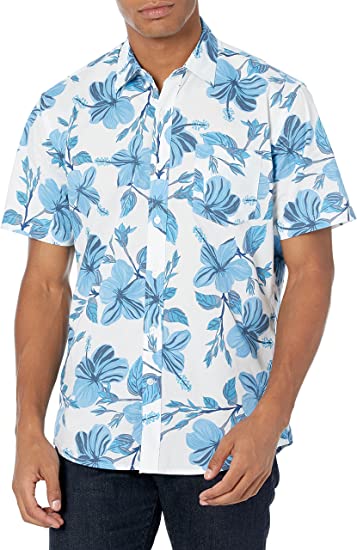 Amazon Essentials Men's Regular-Fit Short-Sleeve Print Shirt