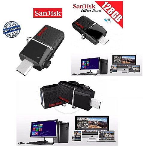  Clé USB Sandisk Sandisk 128 GB Ultra Double USB OTG Flash Drive 130 MB/s USB 3.0 Pen Drives soutien official Vérification pour Android Smartphones  a vendre au maroc 