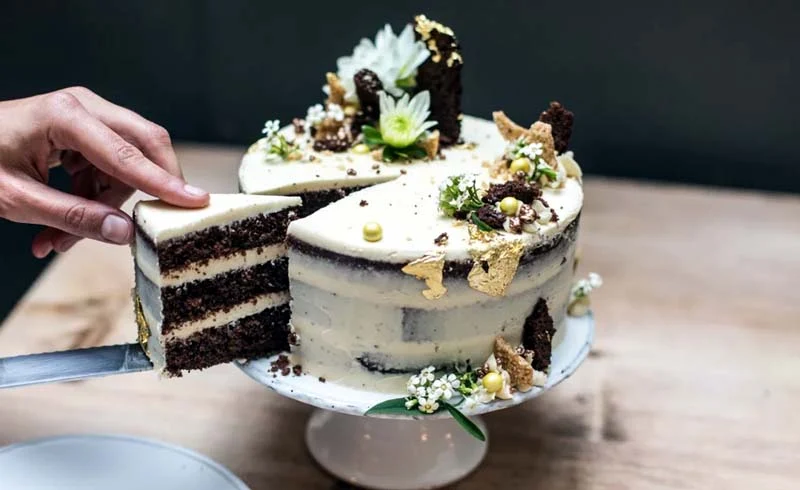 Chocolate, tahini and honey celebration cake