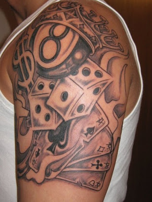 dice tattoos and card tattoos