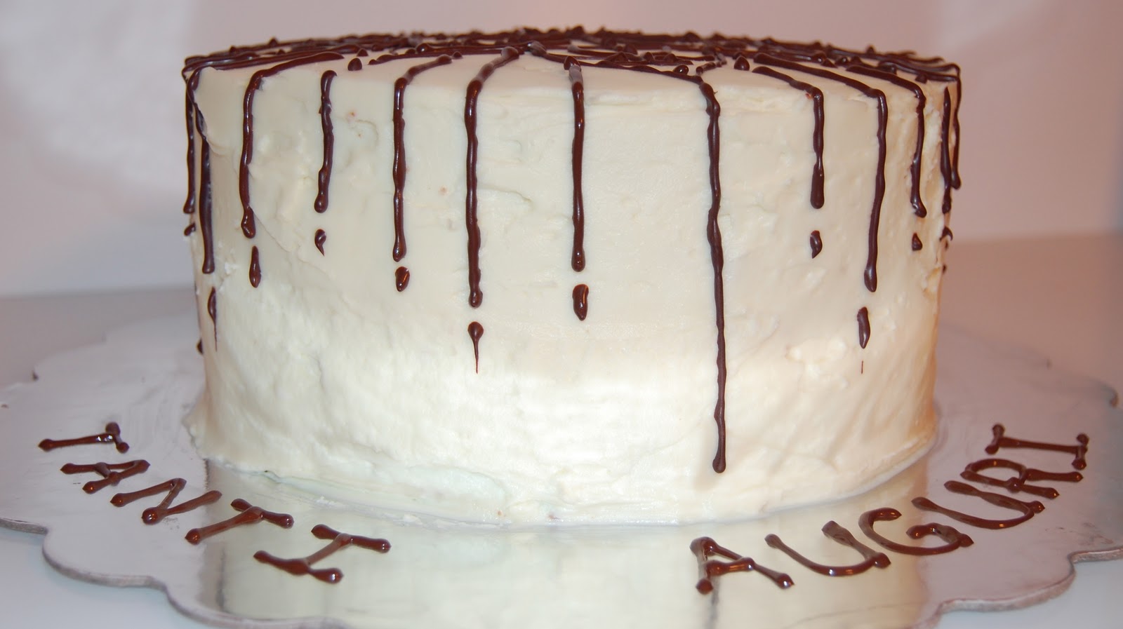 chocolate birthday cake decorations White Chocolate Birthday Cake with White Chocolate Cream Cheese 