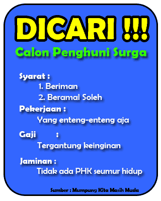 Perdana: pengen masuk surga