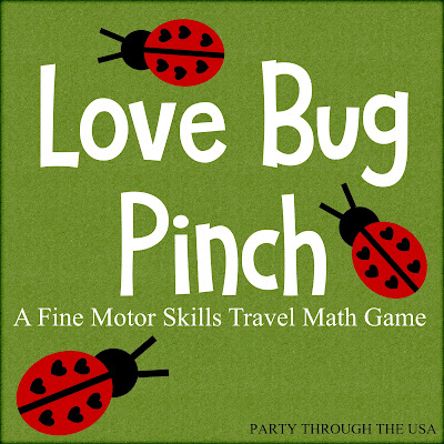 Love Bug Pinch Activity in an Altoid Tin // Party Through the USA // ladybug toys // travel activities