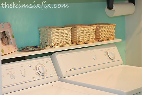 Shelf above washer dryer