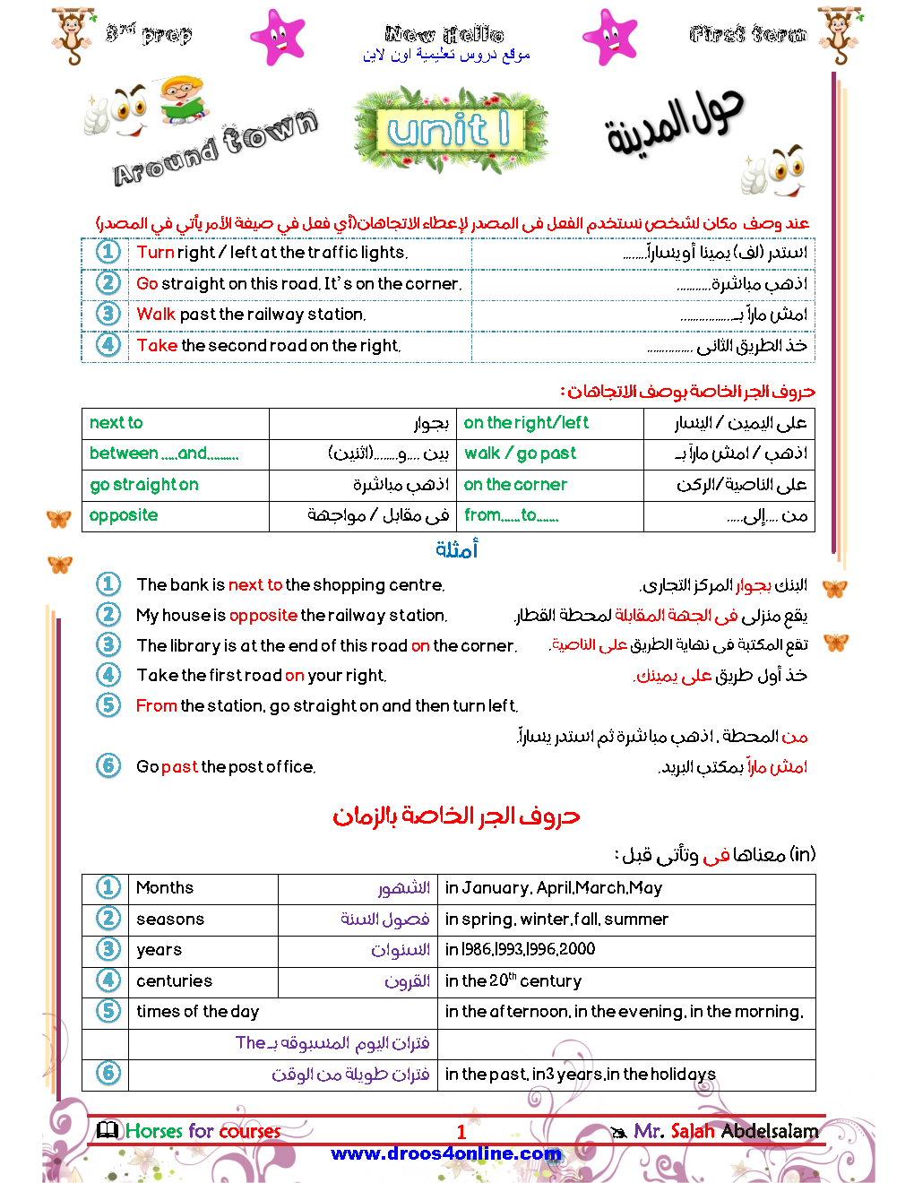 اقوى مذكرة قواعد انجليزى Grammar الصف الثالث الإعدادى الترم الأول 2023 مستر صلاح عبد السلام
