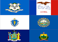 Connecticut, Iowa, Massachusetts, New Hampshire, New York, Vermont