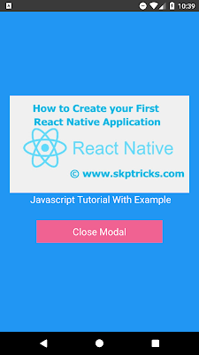 React Native Modal Example To Display Image