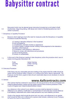 Free Babysitter Contract Template doc