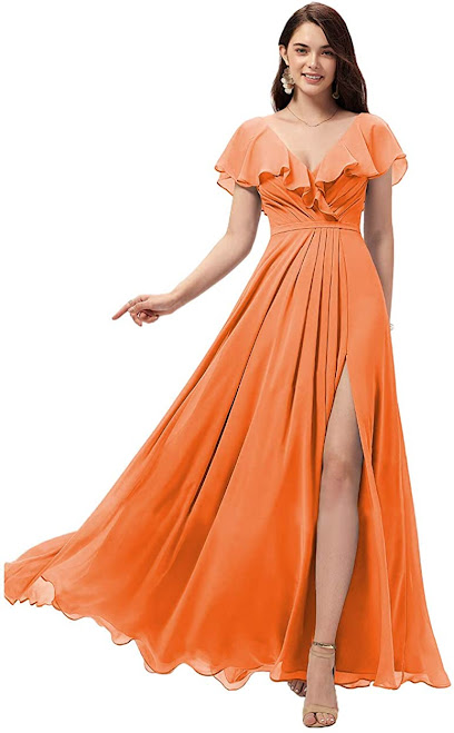 Best Orange Chiffon Bridesmaid Dresses