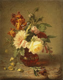 Flowers (Oil on Canvas, Museum of the Academy of Arts, Petrograd, 1856 - Flowers Painting) by Saint Jean Simon