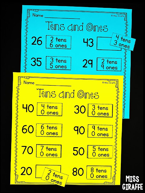 Tens and ones cut and paste worksheets to make place value fun and engaging