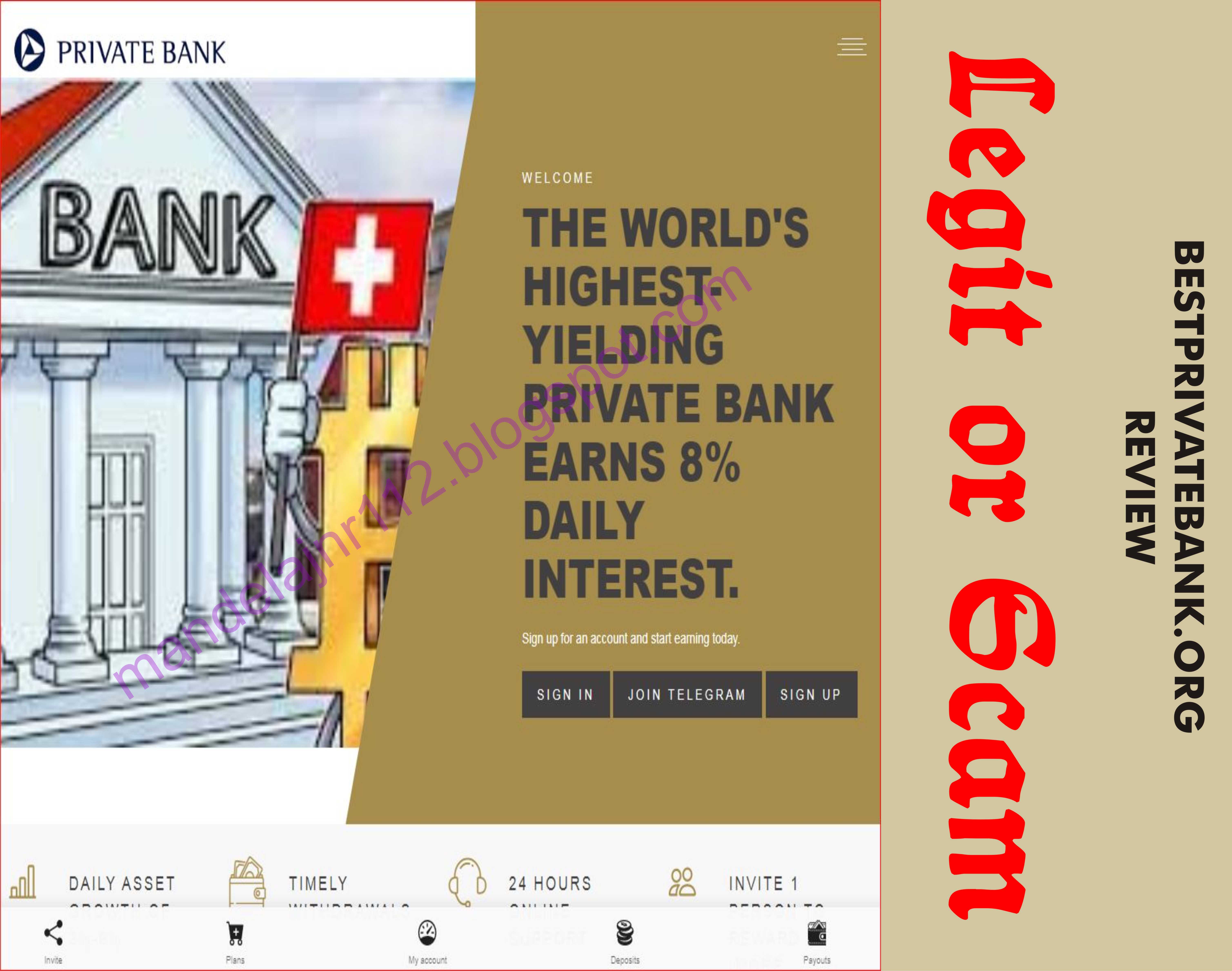 Bestprivatebank.org review (Bestprivatebank legit or a scam platform?)