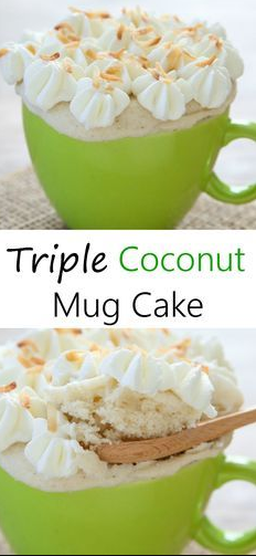 TRIPLE COCONUT MUG CAKE