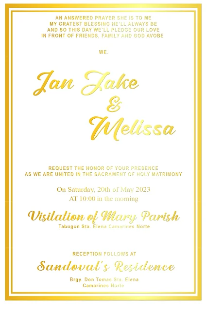 Sample Gold Wedding Invitation Design