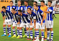 REAL SOCIEDAD DE FÚTBOL DE SAN SEBASTIÁN - San Sebastián, Guipúzcoa, España - Temporada 2014-15 - Gorka Elustondo, Zurutuza, Xabi Prieto, De la Bella, Rulli y Aguirretxe; Rubén Pardo, Zaldúa, Markel Bergara, Canales e Íñigo Martínez - KRASNODAR 3 (Joaozinho, Mauricio Pereyra y Ari), REAL SOCIEDAD 0 - 28/08/2014 - UEFA Europa League, fase previa, partido de vuelta - Krasnodar, Rusia, estadio Kuban - La Real resulta eliminada tras ganar en la ida 1-0