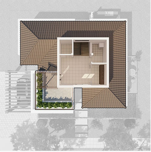 Biệt thự đơn lập Ecopark - thiết kế mặt bằng tầng mái