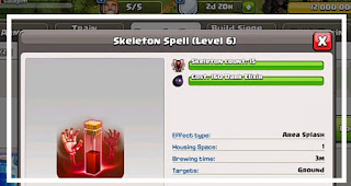 New level 5 skeleton Spell Clash of clans, skeleton spell, max skeleton spell, new skeletons,spell update, skeleton spell update
