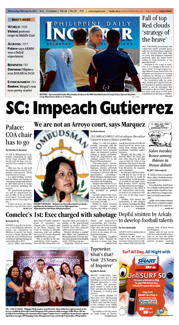 The Inquirer Front Page: February 2011