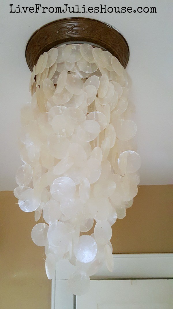 DIY capiz shell chandelier