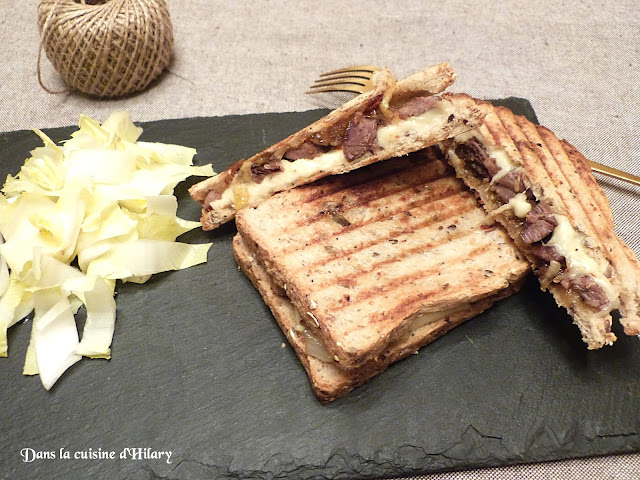 Croque monsieur au confit de canard et confit d'oignon