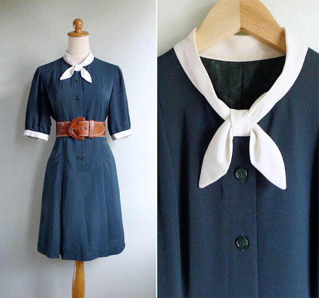 vintage 80's schoolgirl collar dress