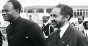 Emperor Haile Selassie, right, and the former    Ghanaian leader, Dr. Kwame Nkrumah