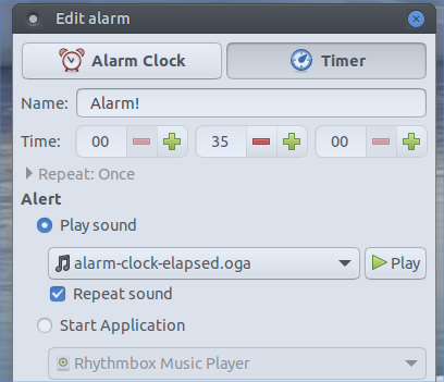 Alarm Clock, Ubuntu Linux