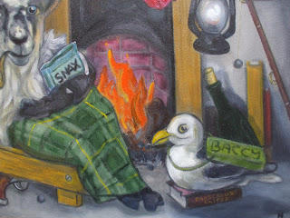 detail from sea penguin painting by barry nicol all rights reserved