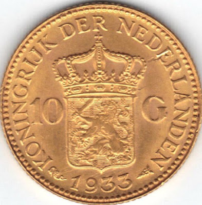 Netherlands 10 Gulden Pure Gold Coin