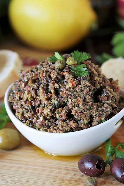 Close-Up of Homemade Mixed Olive Tapenade Showing It's Texture Image
