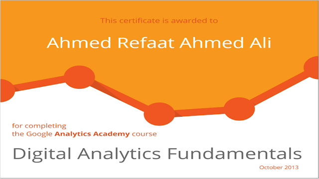 Google Analytics Academy Certificate - Digital Analytics Fundamentals