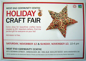 Flyer, Holiday Craft Fair 2011 West End Community Centre 