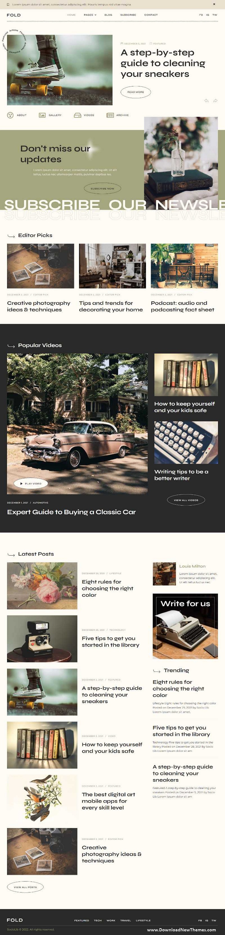 Download Vintage Style Blog Elementor Template Kit