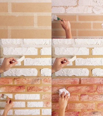 Duvara tuğla görünümü vermek