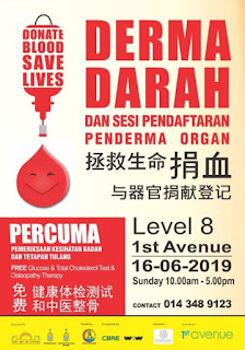 Blood Donation at 1st Avenue Mall Penang (16 June 2019)