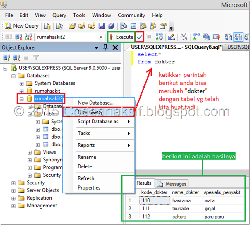 Membuat Table Menggunakan QUERY / CODING dengan SQL Server