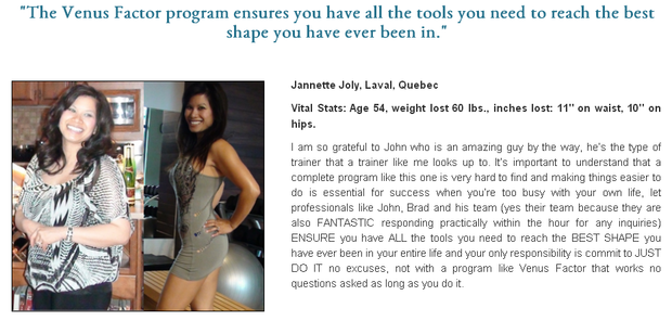 venus factor testimonial