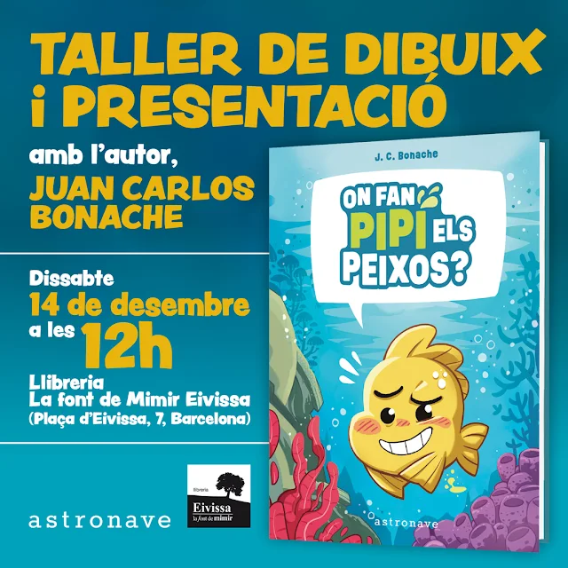 Presentación y taller de dibujo con Bonache, autor de ¿Dónde hacen pipí los peces? en Barcelona