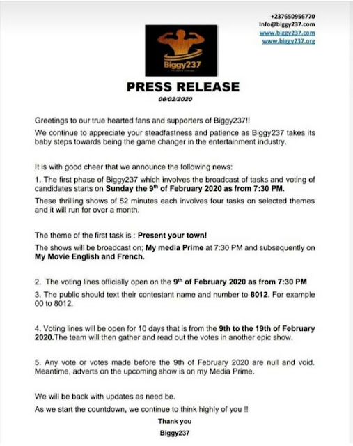 Biggy237 press release