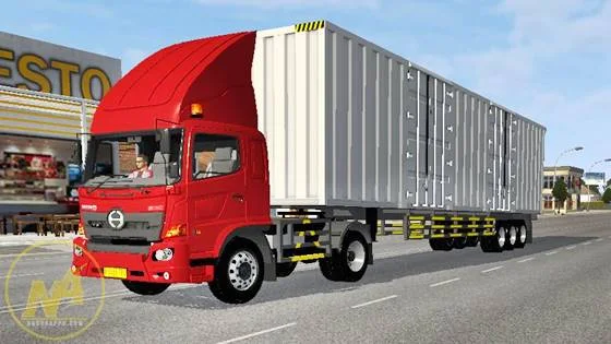Mod Truck Hino 500 Trailer Kontainer Gudang Berjalan
