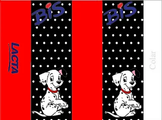 101 Dalmatians in Red and Black Free Printable Labels.